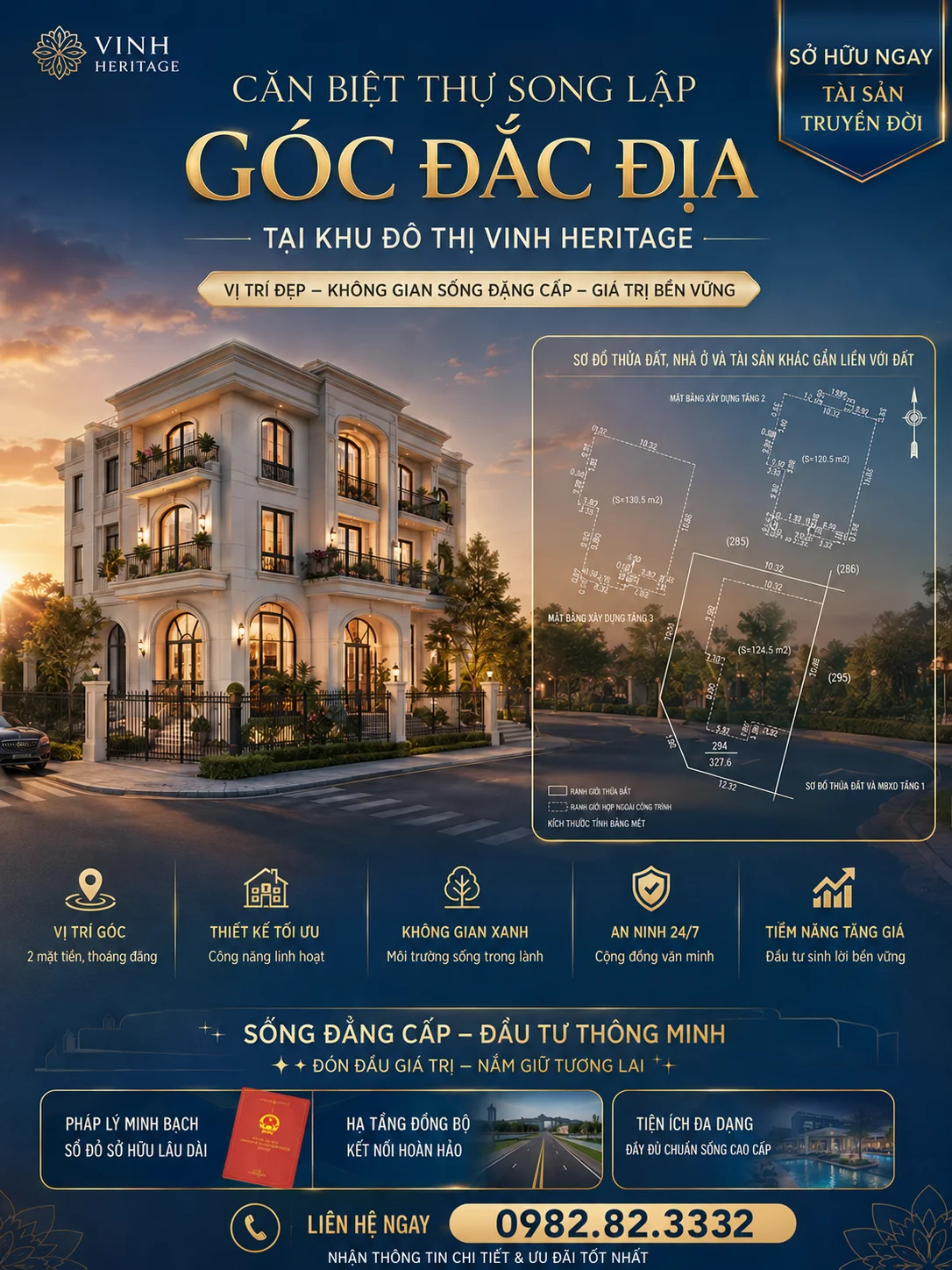 Bán biệt thự song lập góc KĐT Vinh Heritage - Thumb 5