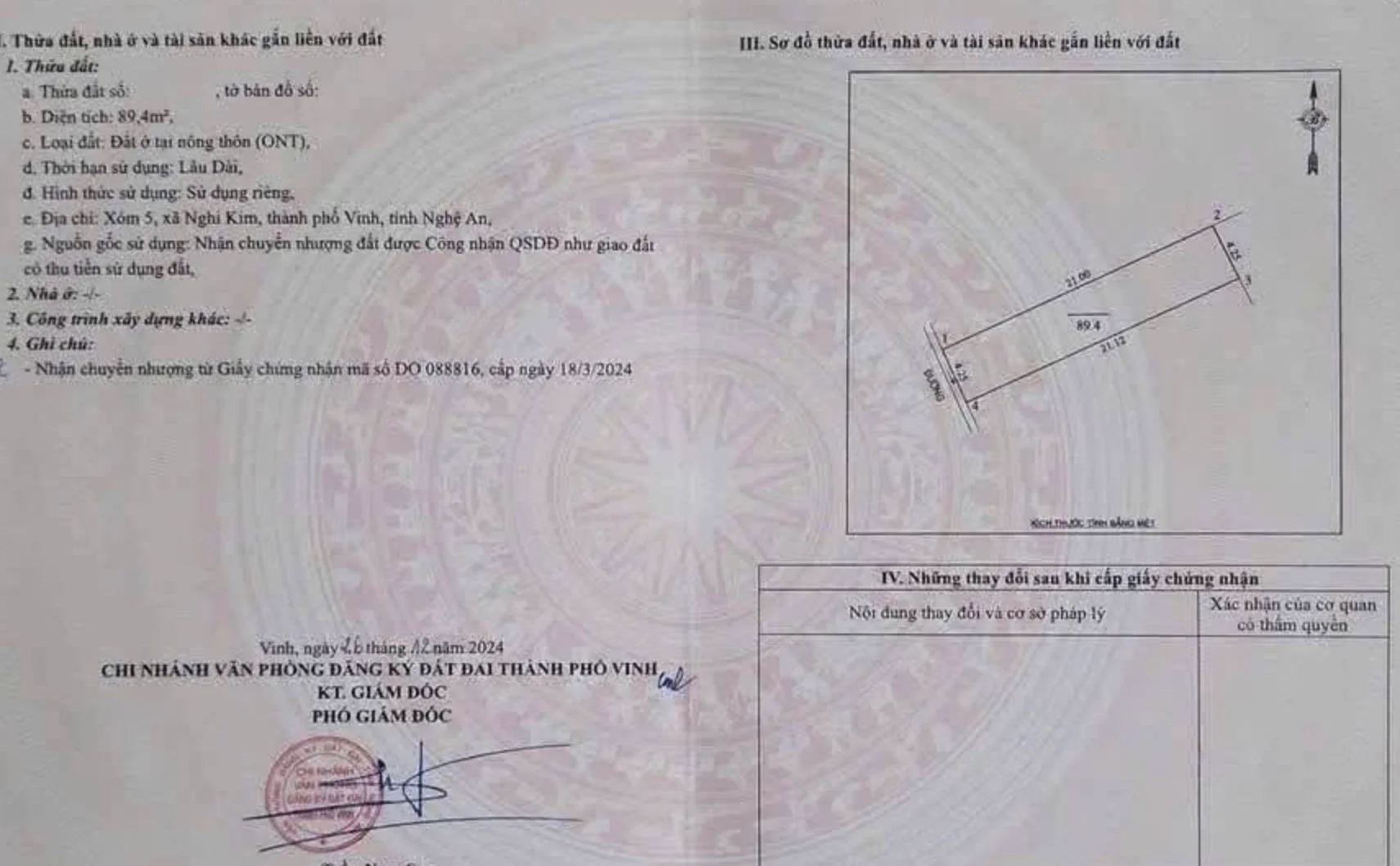 Bán đất 89,4m² phường Vinh Hưng (xóm 5 Nghi Kim cũ), TP Vinh – ngõ 4,5m – giá nhỉnh 2 tỷ - Thumb 3