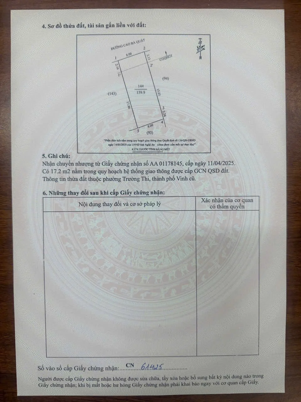 Bán nhà mặt đường Cao Bá Quát - phường Trường Thi (cũ), cách quảng trường Hồ Chí Minh ~ 500m. - Thumb 4