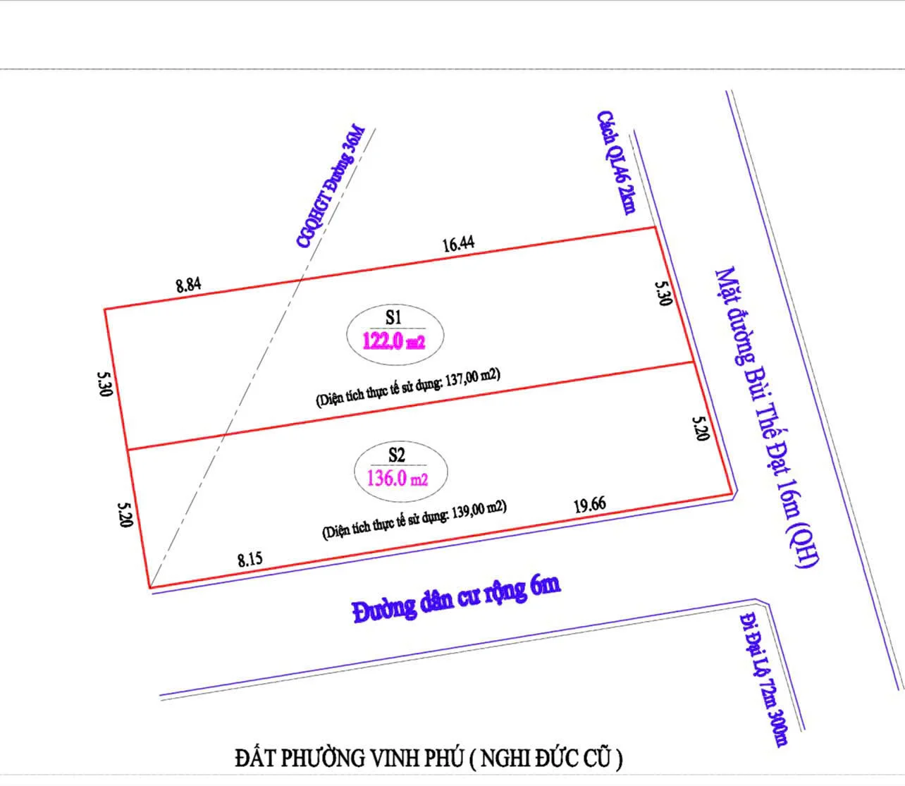 💎 Bán 2 lô đất mặt đường Bùi Thế Đạt - Phường Vinh Phú - TP Vinh, Nghệ An 💎 - Ảnh 1