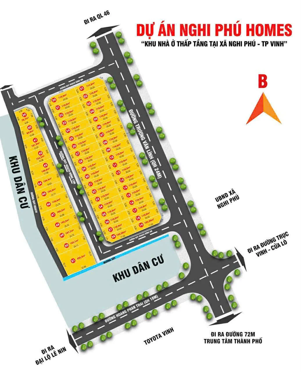 Bán đất Nghi Phú - Mặt đường Trương Vân Lĩnh - TP Vinh, Nghệ An; cách đường 72 khoảng 150m. - Thumb 2