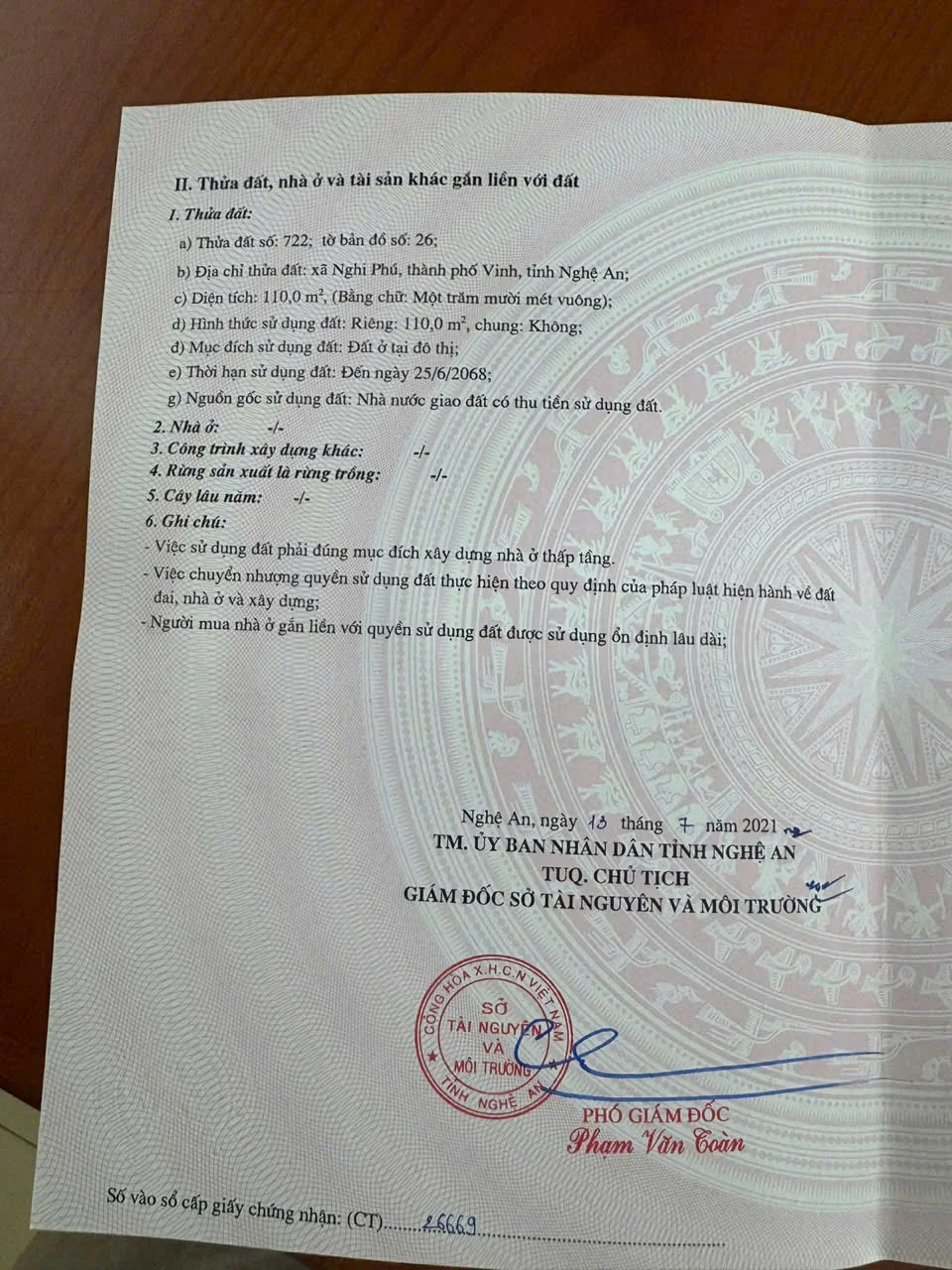 Bán đất Nghi Phú - Mặt đường Trương Vân Lĩnh - TP Vinh, Nghệ An; cách đường 72 khoảng 150m. - Thumb 5